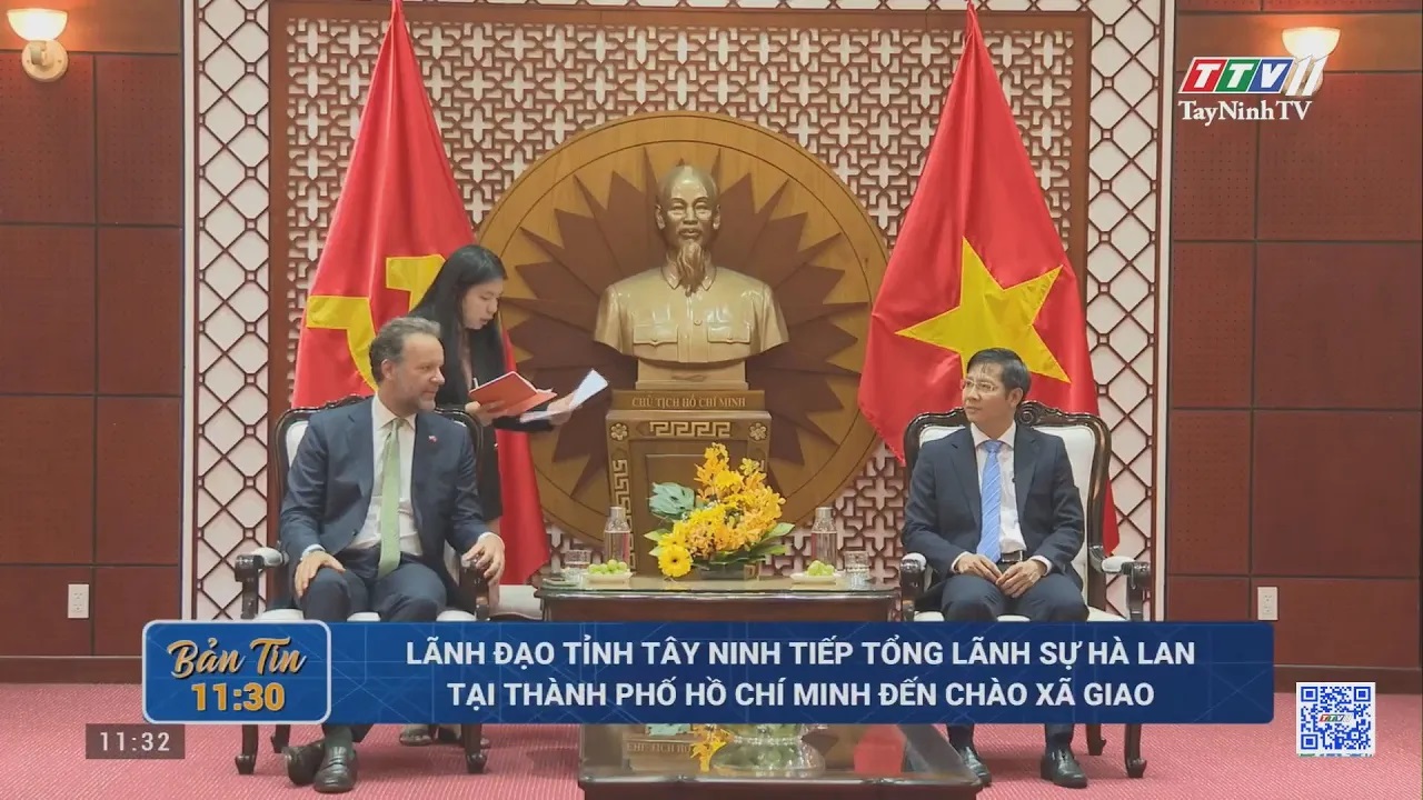 Lãnh đạo tỉnh Tây Ninh tiếp Tổng lãnh sự Hà Lan tại Thành phố Hồ Chí Minh đến chào xã giao | NÓNG VÀ NỔI BẬT | TayNinhTV