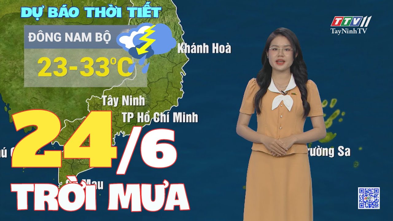 Bản tin thời tiết 24-6-2024 | TayNinhTVENT