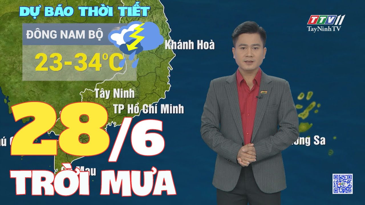 Bản tin thời tiết 28-6-2024 | TayNinhTVENT