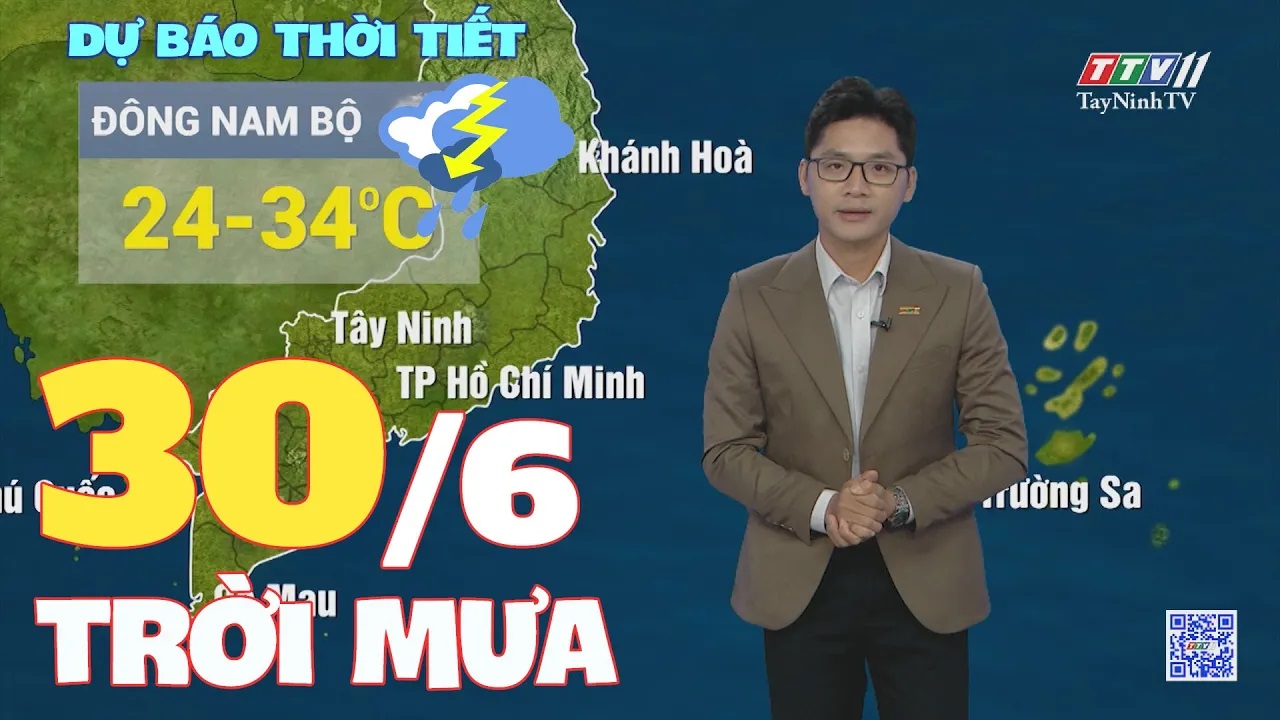 Bản tin thời tiết 30-6-2024 | TayNinhTVENT