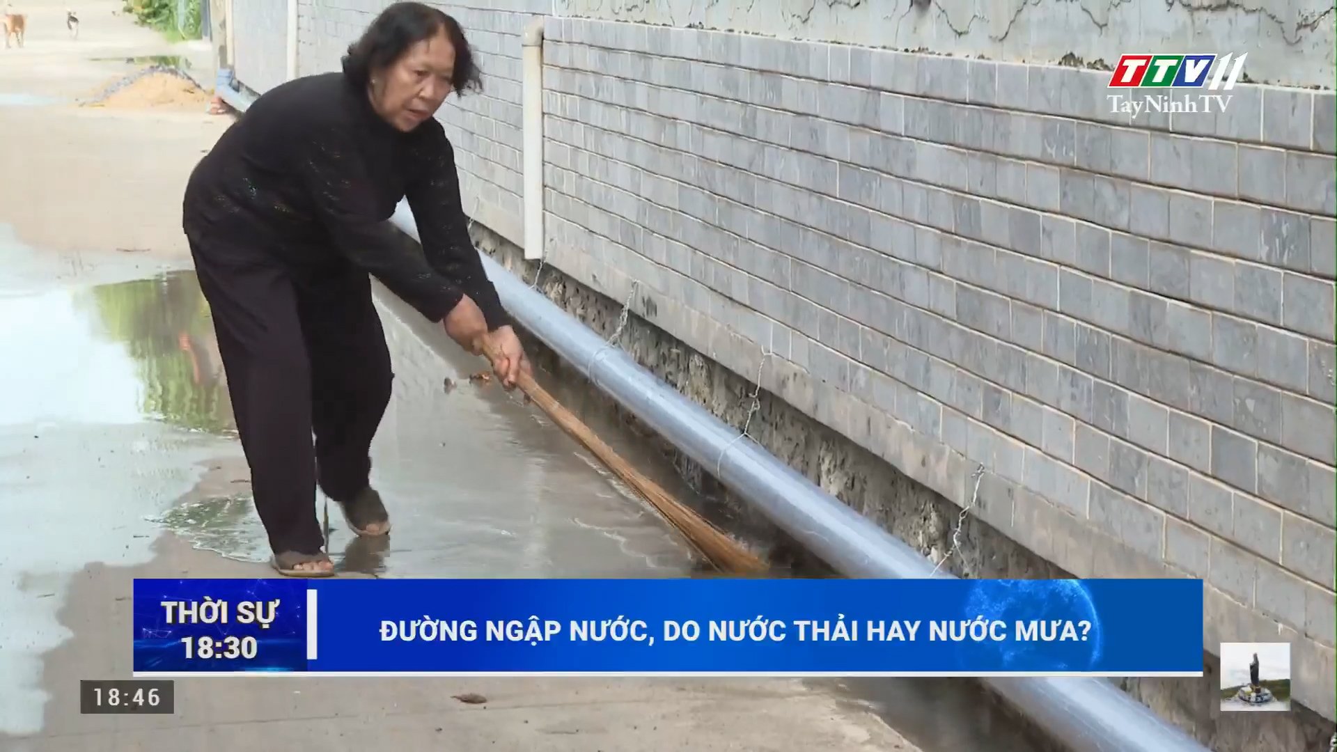 Đường ngập nước, do nước thải hay nước mưa | TayNinhTV