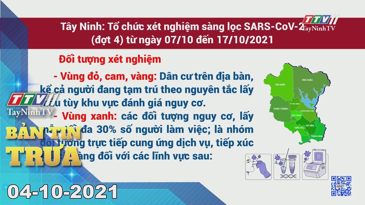 BẢN TIN TRƯA 04/10/2021 | Tin tức hôm nay | TayNinhTV
