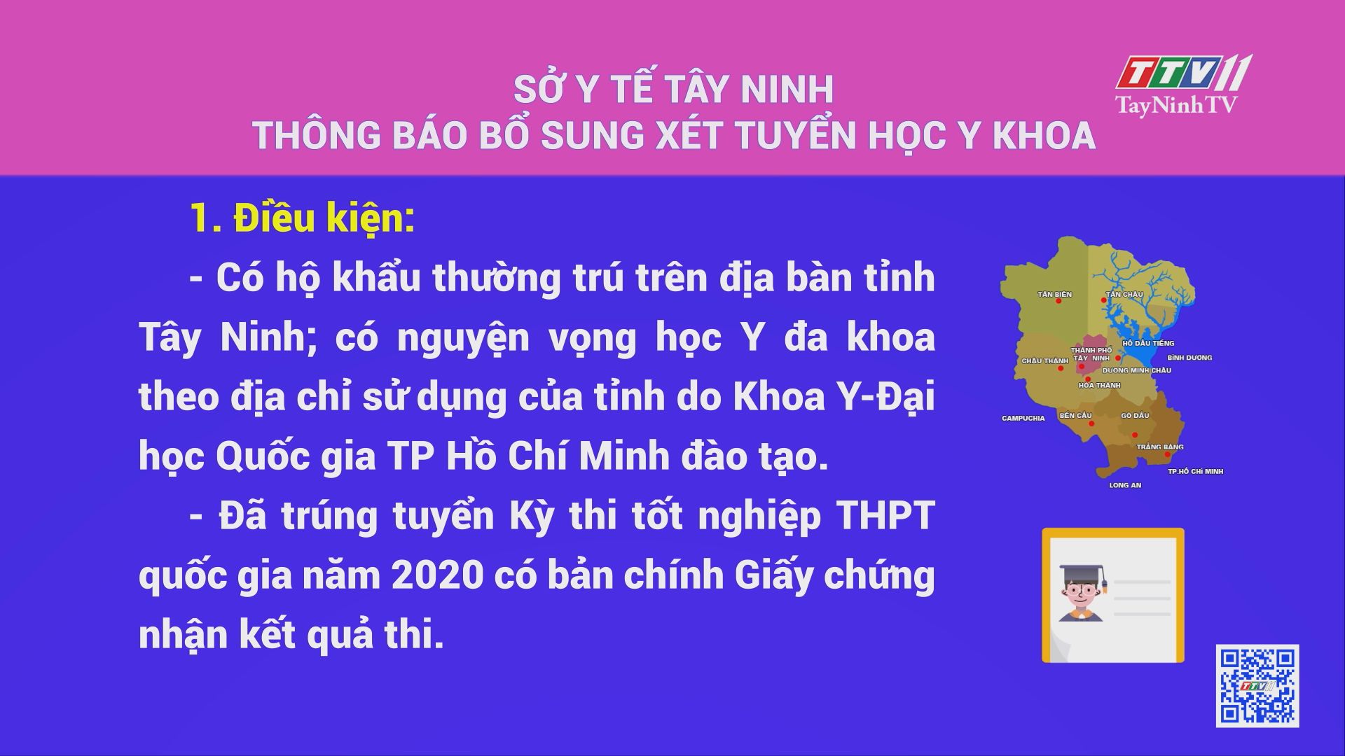 Sở Y tế Tây Ninh thông báo bổ sung xét tuyển học y khoa | TayNinhTV 