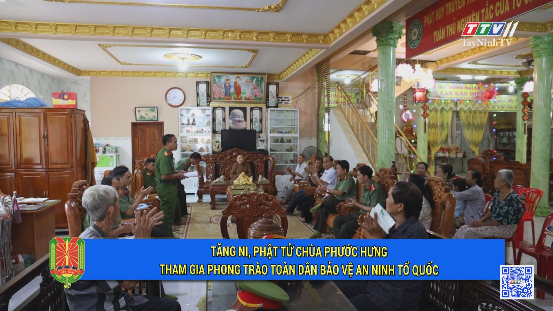 Tăng ni, phật tử Chùa Phước Hưng tham gia phong trào toàn dân bảo vệ an ninh tổ quốc | An ninh Tây Ninh | TayNinhTV