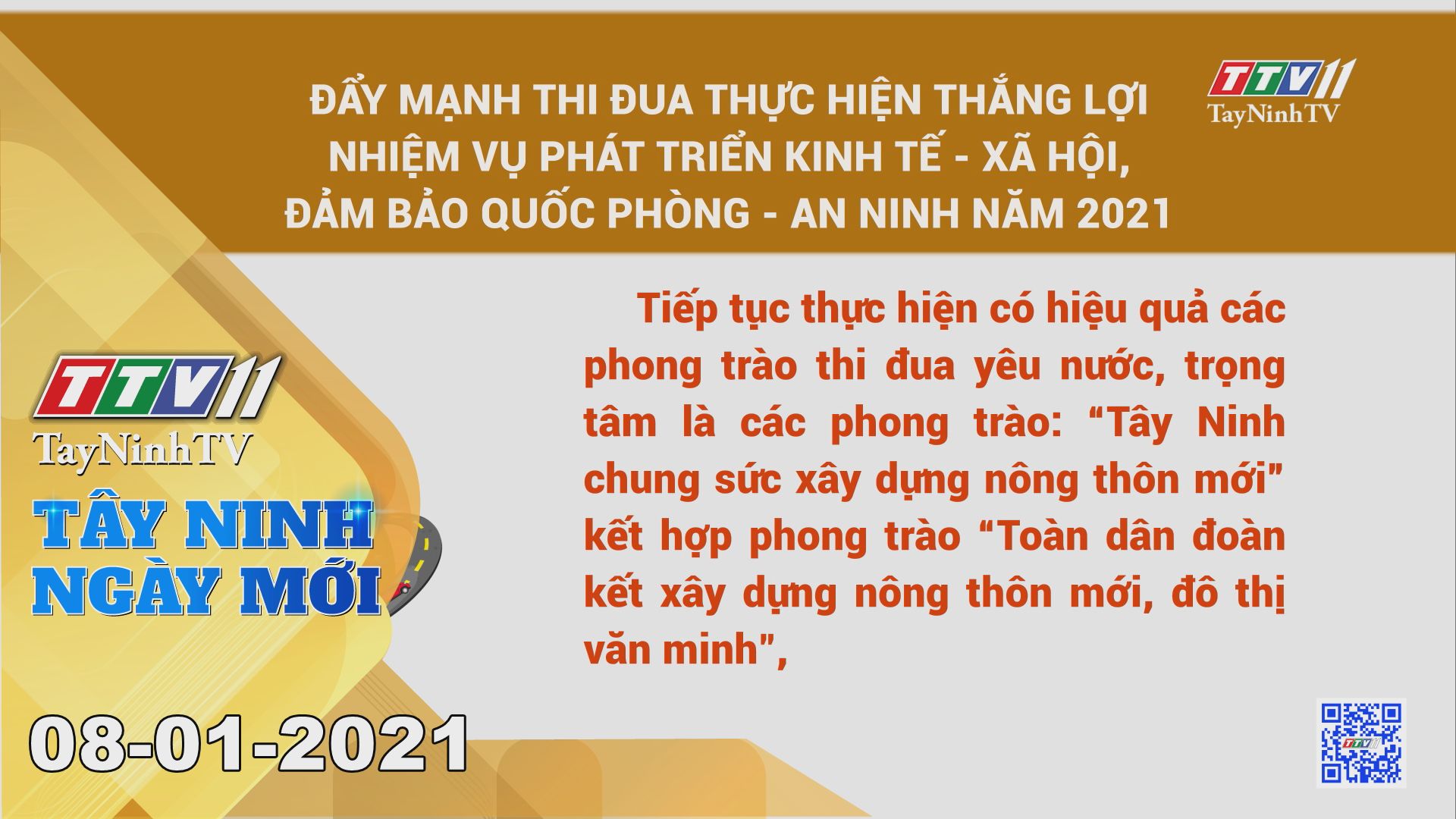 Tây Ninh Ngày Mới 08-01-2021 | Tin tức hôm nay | TayNinhTV