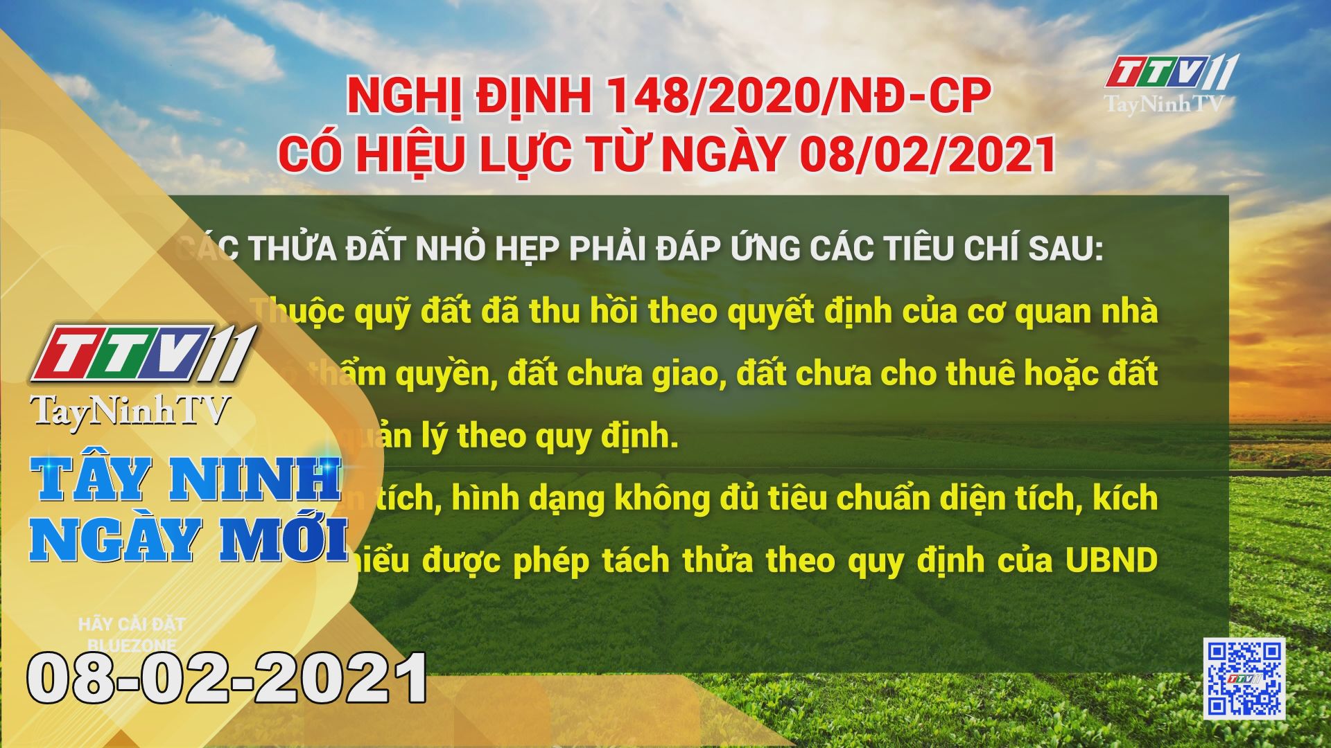 Tây Ninh Ngày Mới 08-02-2021 | Tin tức hôm nay | TayNinhTV