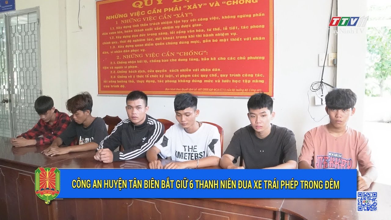 Công an huyện Tân Biên bắt giữ 6 thanh niên đua xe trái phép trong đêm | AN NINH TÂY NINH | TayNinhTV