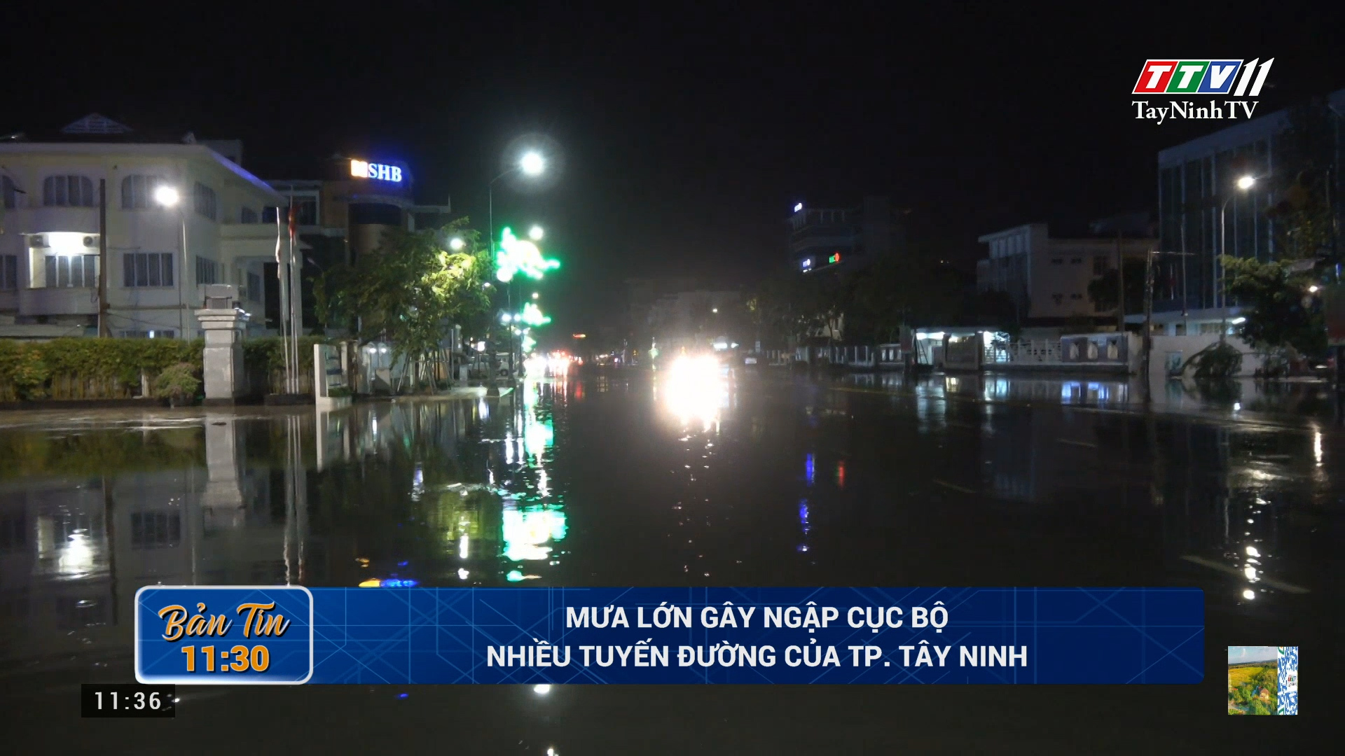Mưa lớn gây ngập cục bộ nhiều tuyến đường của TP.Tây Ninh | TayNinhTV