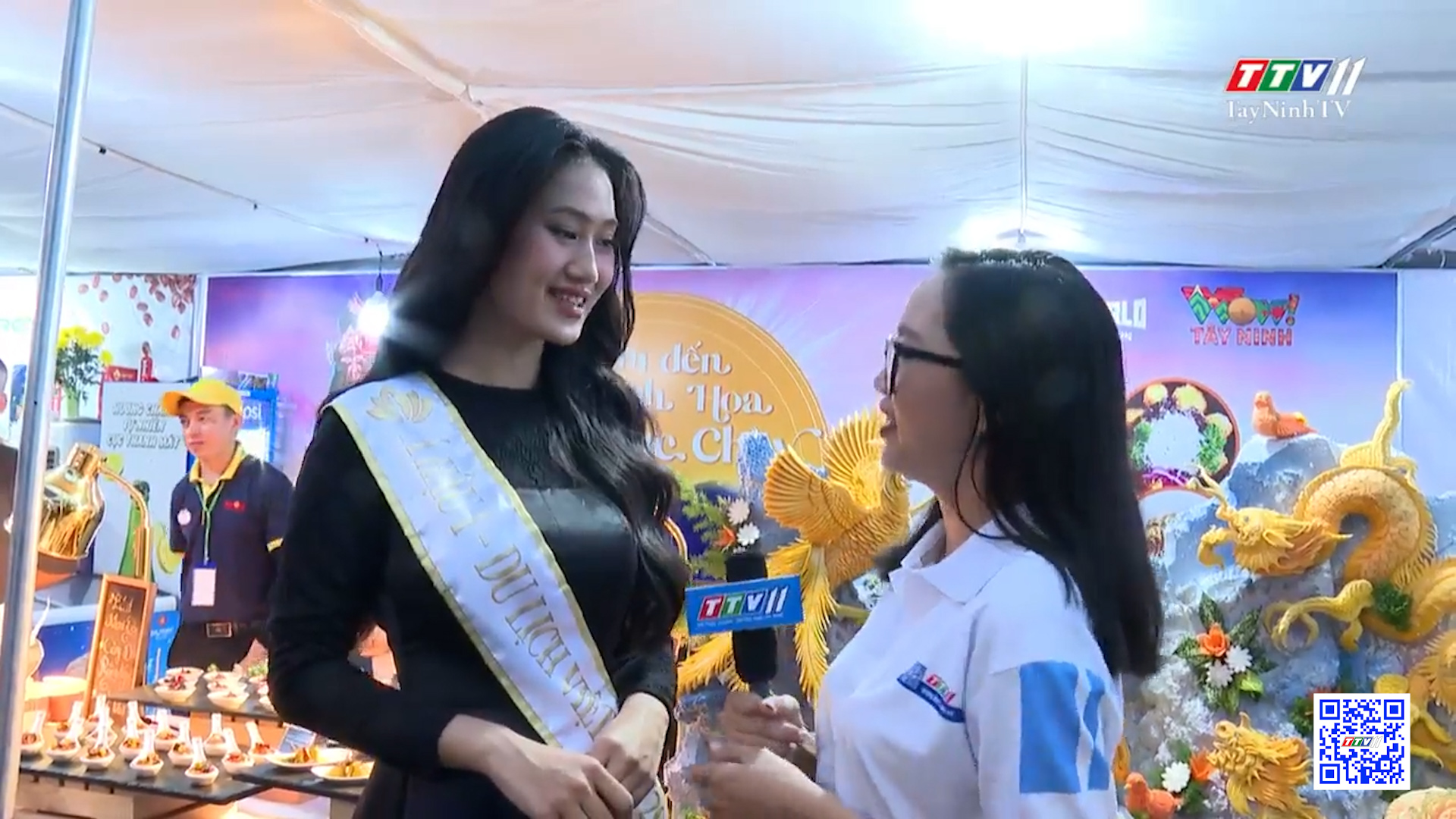 Giao lưu Á hậu 1 Trịnh Thị Trúc Linh tại Lễ hội Nghệ thuật chế biến món ăn chay tỉnh Tây Ninh | TayNinhTV