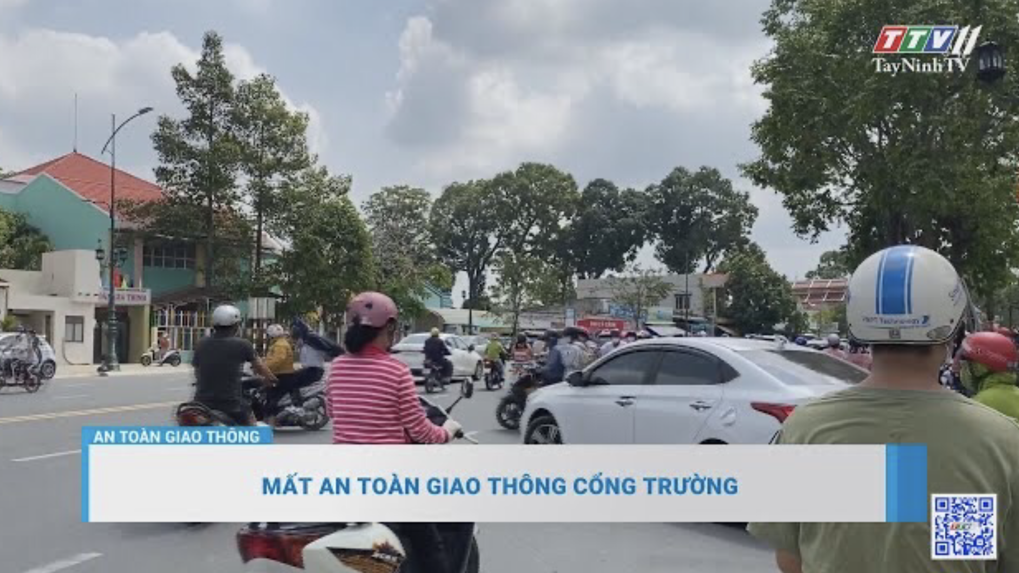 Mất an toàn giao thông cổng trường | An toàn giao thông | TayNinhTV