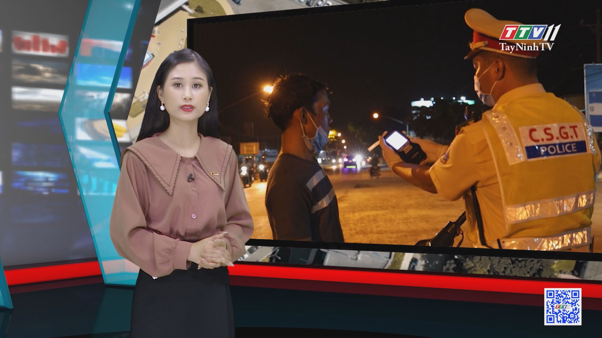 TayNinhTV | VĂN HÓA GIAO THÔNG | Công an Tây Ninh tăng cường kiểm tra nồng độ cồn