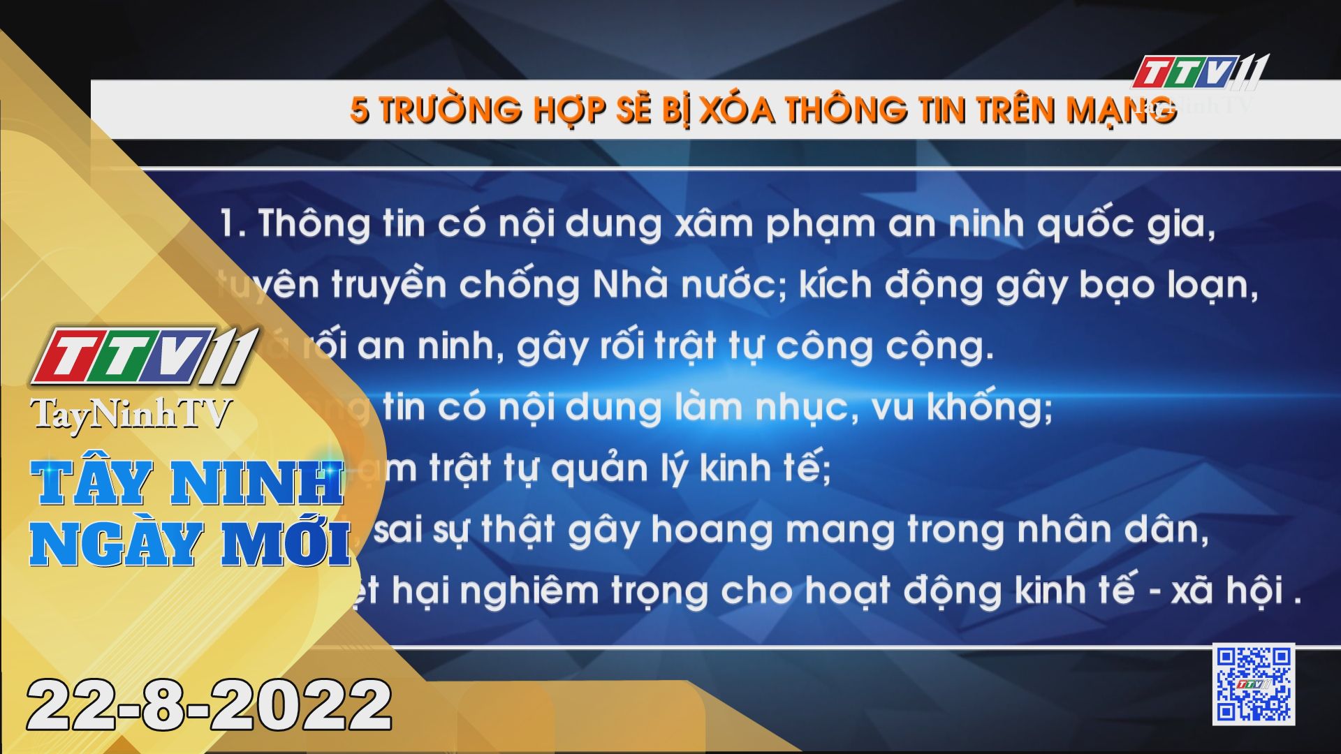 Tây Ninh ngày mới 22-8-2022 | Tin tức hôm nay | TayNinhTV