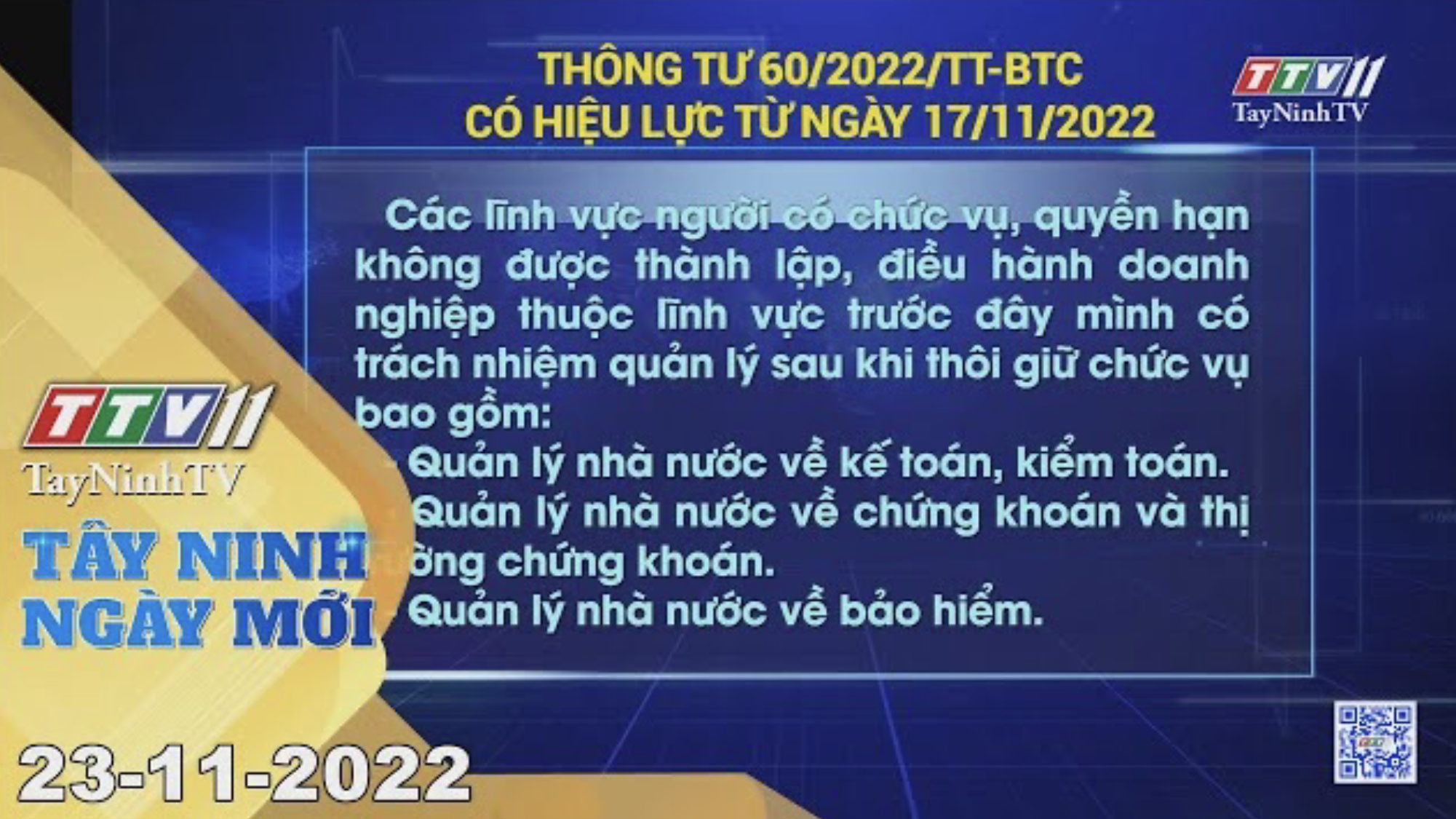 Tây Ninh ngày mới 23-11-2022 | Tin tức hôm nay | TayNinhTV