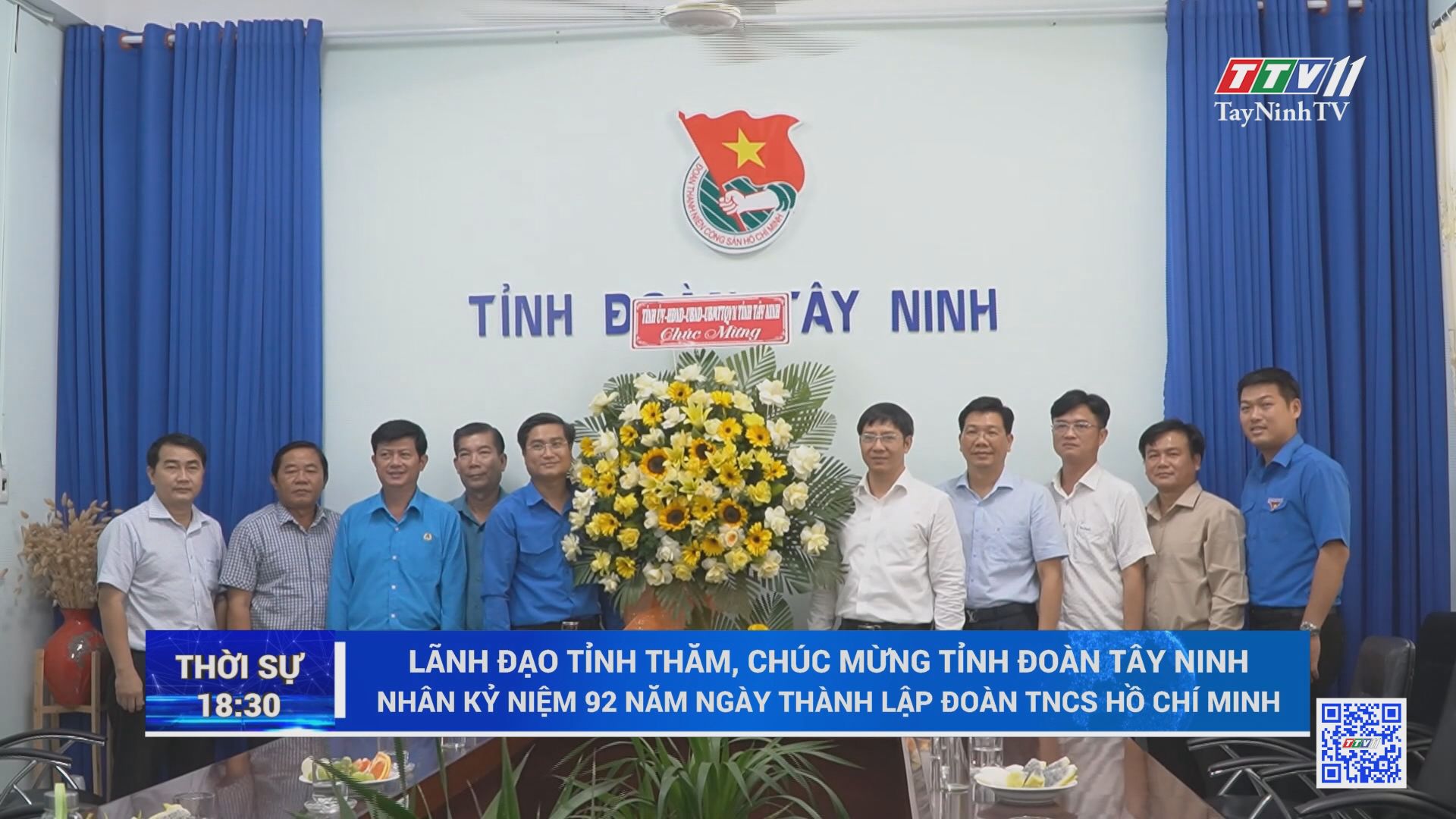 Lãnh đạo tỉnh thăm, chúc mừng Tỉnh đoàn Tây Ninh nhân kỷ niệm 92 năm Ngày Thành lập Đoàn TNCS Hồ Chí | TayNinhTV
