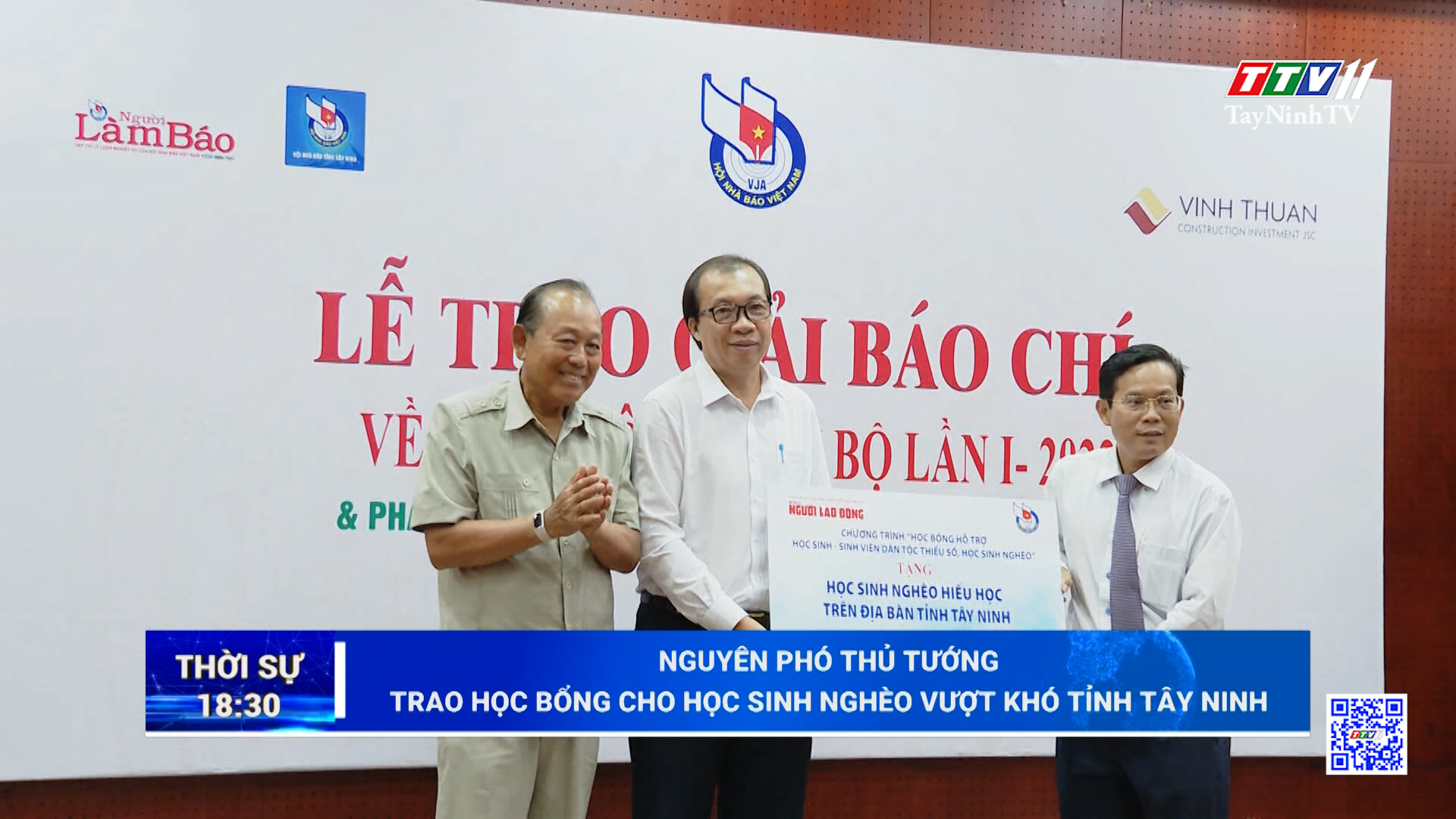 Nguyên Phó thủ tướng trao học bổng cho học sinh nghèo vượt khó tỉnh Tây Ninh | TayNinhTV