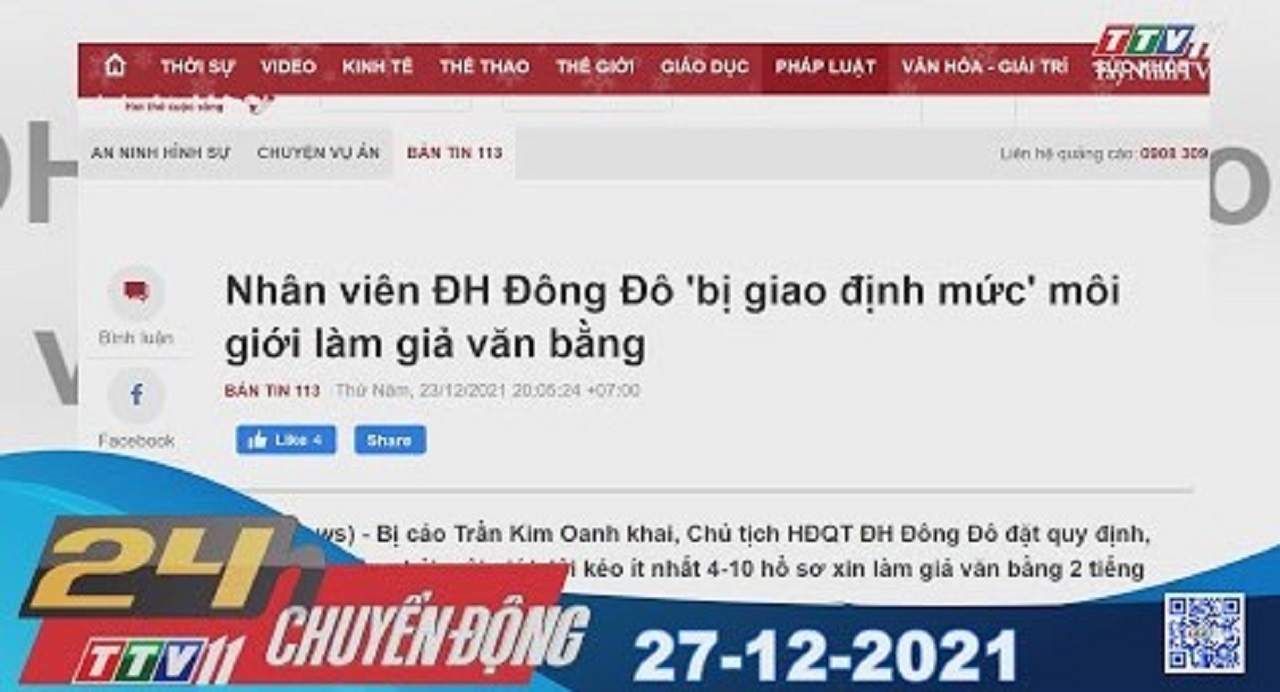 24H CHUYỂN ĐỘNG 27/12/2021 | Tin tức hôm nay | TayNinhTV