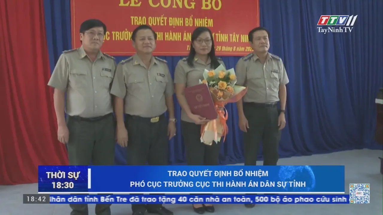 Trao quyết định Bổ nhiệm Phó Cục trưởng Cục thi hành án dân sự tỉnh | NHÂN SỰ MỚI | TayNinhTV