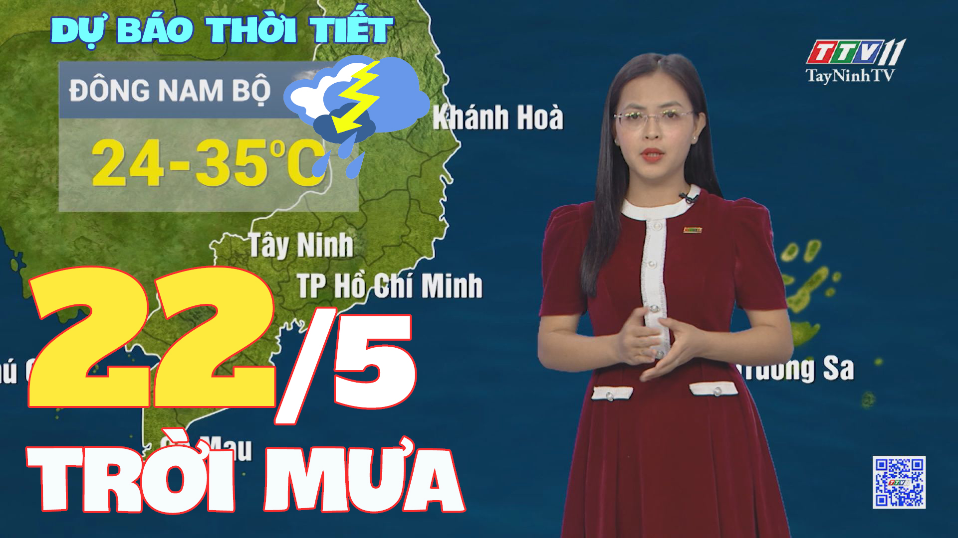 Bản tin thời tiết 22-5-2024 | TayNinhTVENT